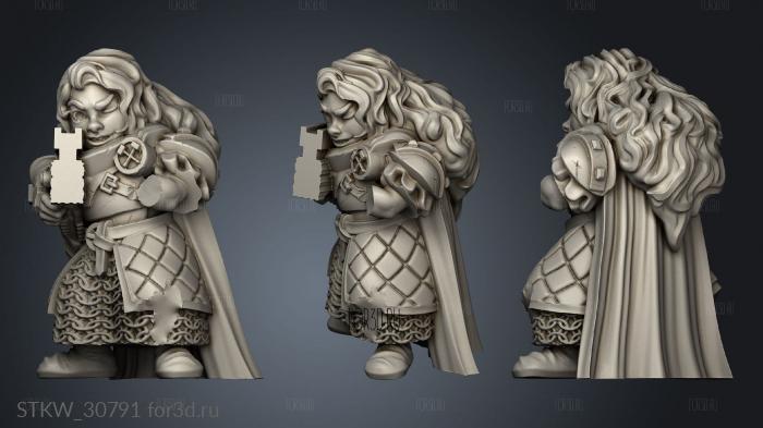 Dwarf Female Crossbow Units Dwarven and Shiel Unit stl model for CNC