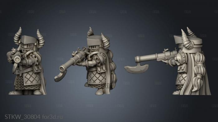 Dwarf Female Rifle Dwarven Unit stl model for CNC