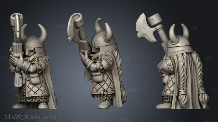 Dwarf Female Rifle Dwarven Unit stl model for CNC