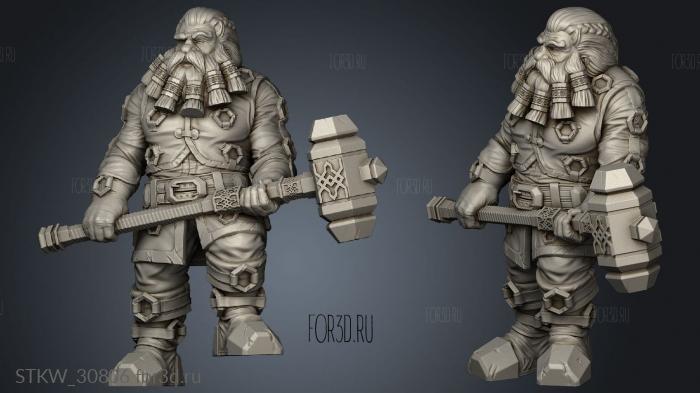 dwarf for magnus stone beard stl model for CNC