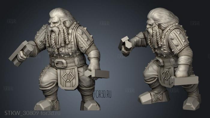 dwarf for uther the hedgehog stl model for CNC