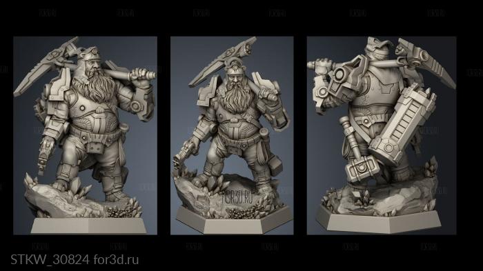 Dwarf Miner SN stl model for CNC