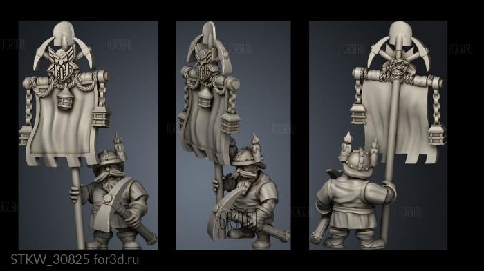 Dwarf Miners Captain stl model for CNC