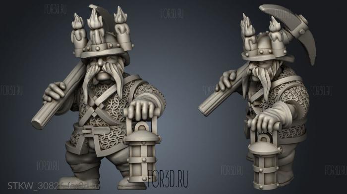 Dwarf Miners Captain stl model for CNC