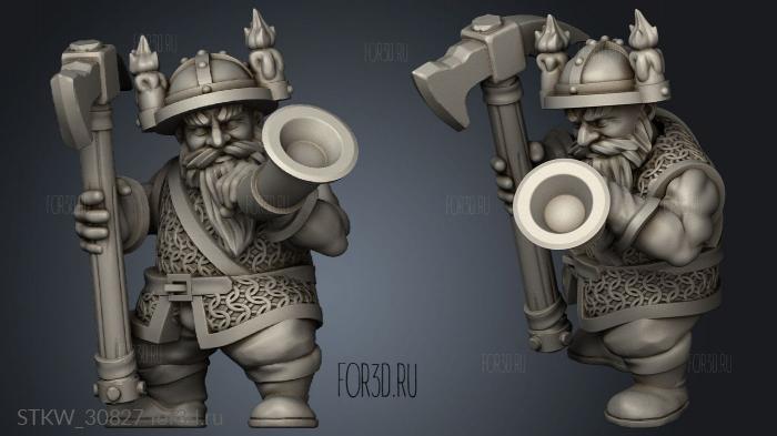 Dwarf Miners Captain stl model for CNC