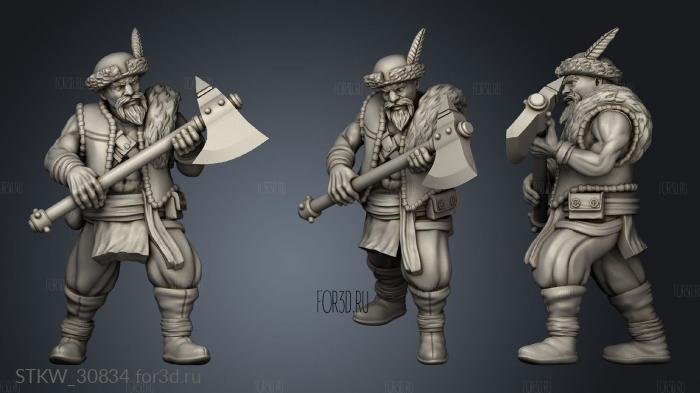 Dwarf Miners Kossak stl model for CNC