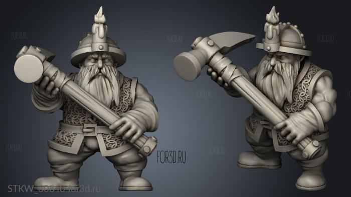 Dwarf Miners Miner stl model for CNC