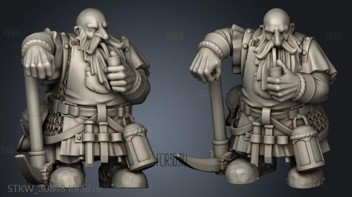 DWARF MINERS MINER CAPTAIN stl model for CNC