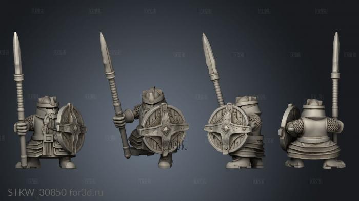 Dwarf Modular Melee Unit Spear stl model for CNC