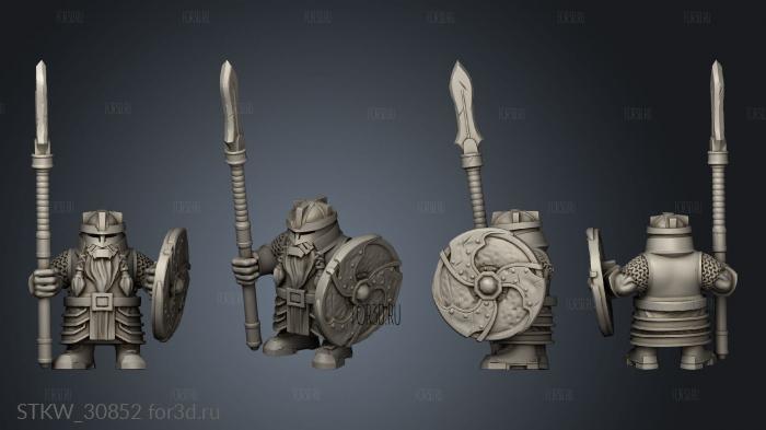 Dwarf Modular Melee Unit Spear stl model for CNC