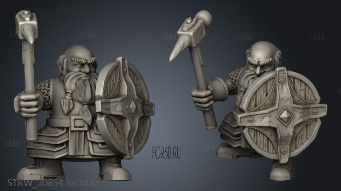 Dwarf Modular Melee Unit War pick stl model for CNC