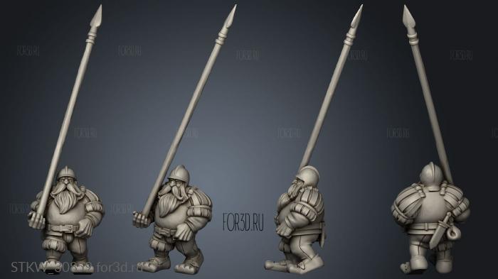 DWARF PIKEMEN THIN stl model for CNC