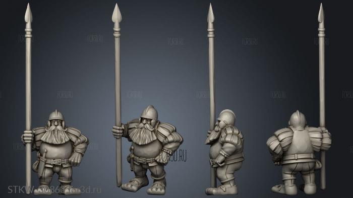 DWARF PIKEMEN THIN stl model for CNC