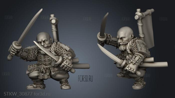 Dwarf Samurai Katana stl model for CNC