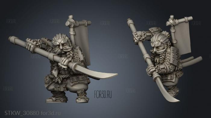 Dwarf Samurai Katana stl model for CNC