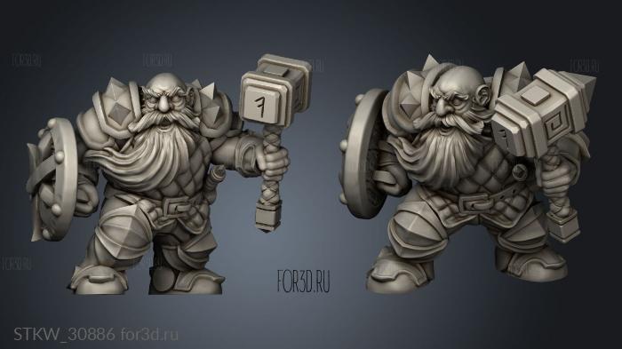 Dwarf Soldier stl model for CNC