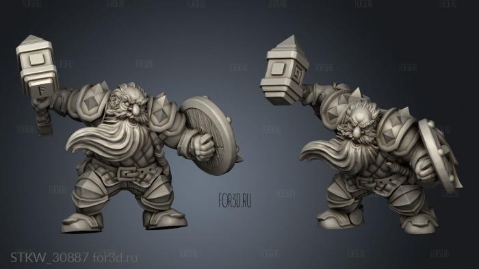 Dwarf Soldier stl model for CNC