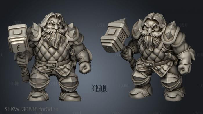 Dwarf Soldier stl model for CNC