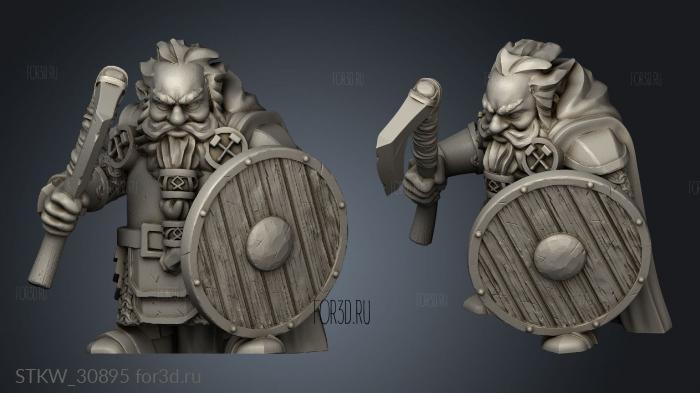 Dwarf Units Axe and Shield stl model for CNC