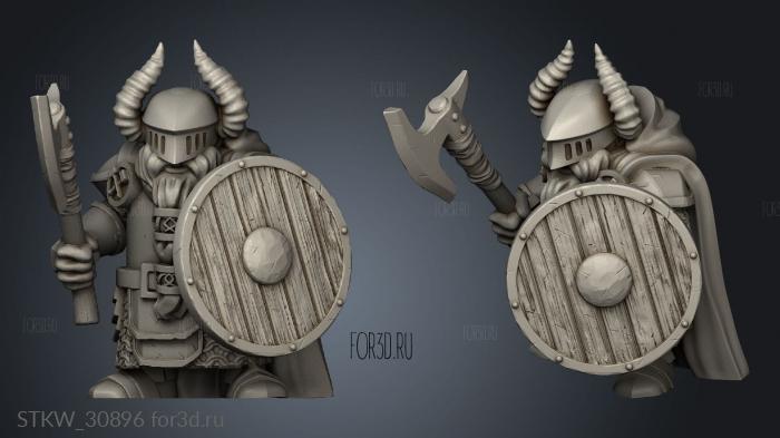 Dwarf Units Axe and Shield stl model for CNC