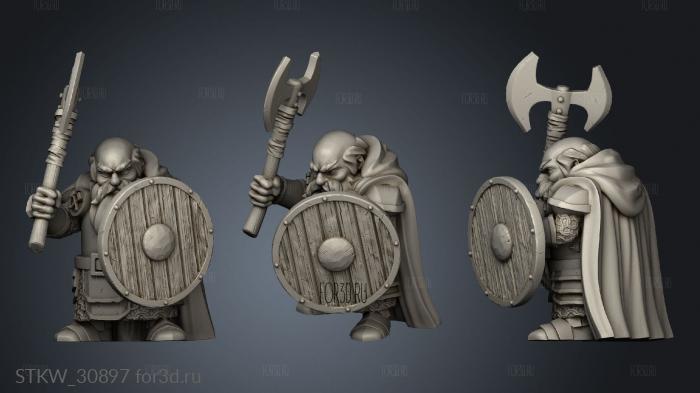 Dwarf Units Axe and Shield stl model for CNC