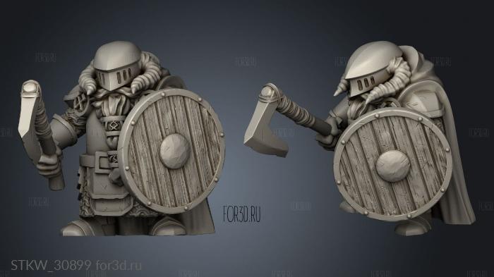 Dwarf Units Axe and Shield stl model for CNC