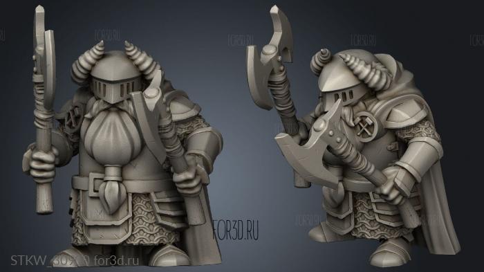 Dwarf Units Double Axe stl model for CNC