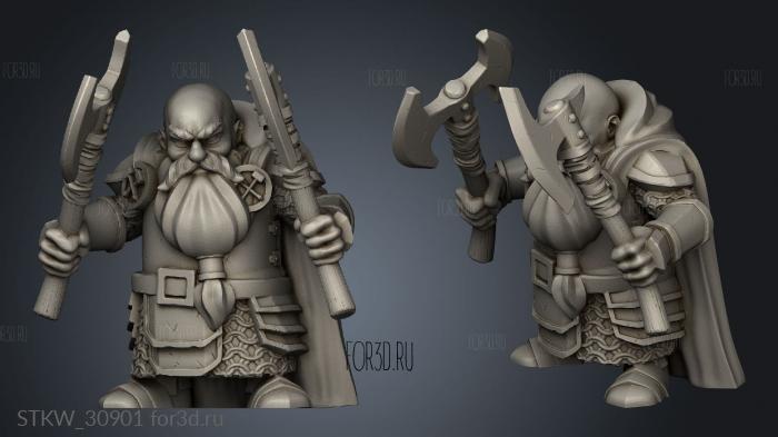 Dwarf Units Double Axe stl model for CNC