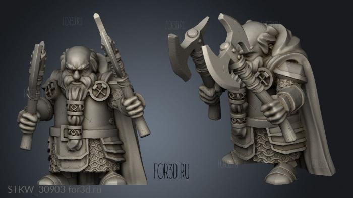 Dwarf Units Double Axe stl model for CNC