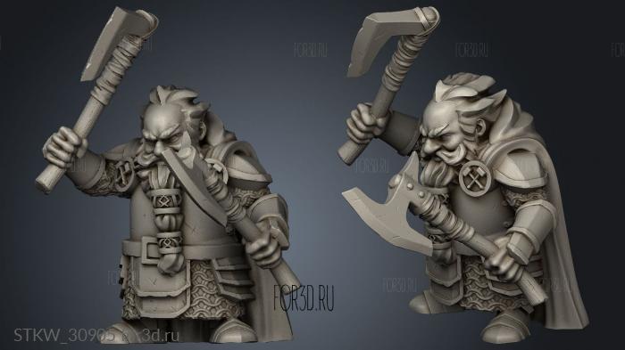 Dwarf Units Double Axe stl model for CNC