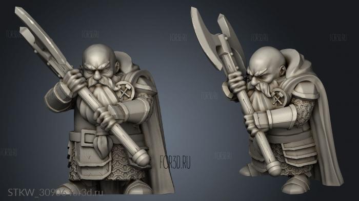 Dwarf Units Great Axe stl model for CNC