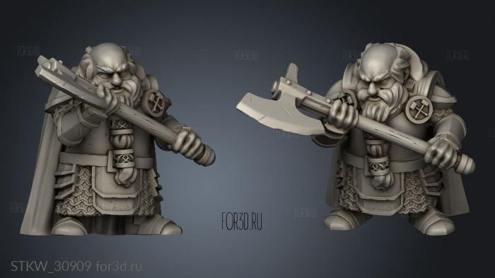 Dwarf Units Great Axe stl model for CNC