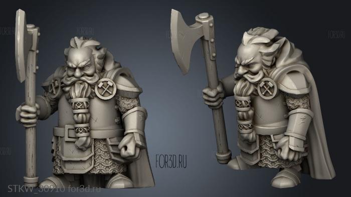 Dwarf Units Great Axe stl model for CNC