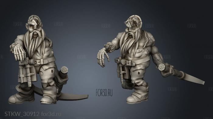 Dwarf Zombies Miner Zombie stl model for CNC