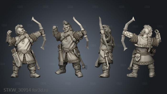 Dwarven Archers Warriors Dwarf Archer stl model for CNC