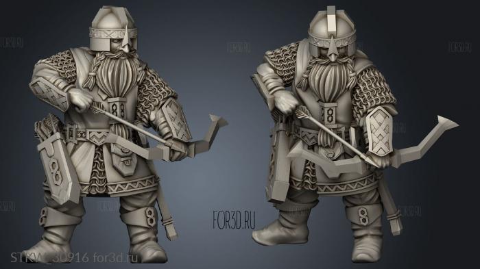 Dwarven Archers Warriors Dwarf Archer stl model for CNC