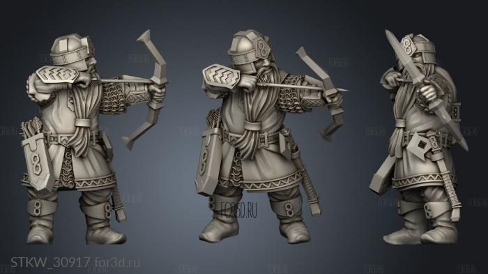 Dwarven Archers Warriors Dwarf Archer stl model for CNC