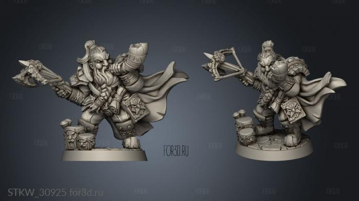 Dwarven Defenders Floor the Skald Dwarf stl model for CNC