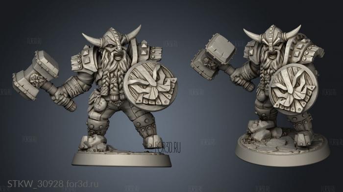 Dwarven Defenders Modular Defender Dwarf Male stl model for CNC