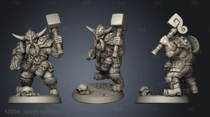 Dwarven Defenders Modular Defender Dwarf Male stl model for CNC