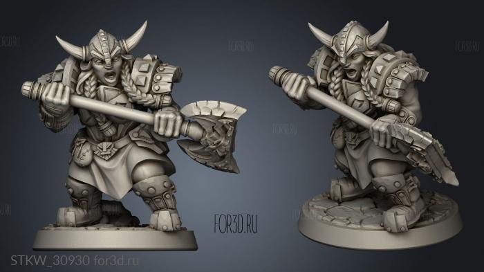 Dwarven Defenders Modular Defender Axe stl model for CNC