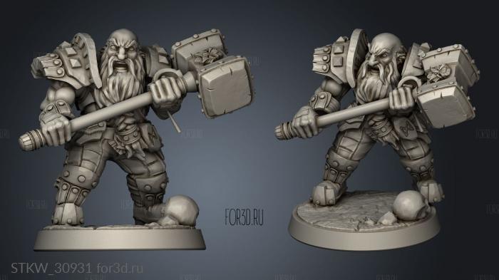 Dwarven Defenders Modular Defender Maul stl model for CNC