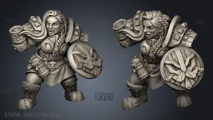 Dwarven Dwarf Champion Alvar Giantyer stl model for CNC