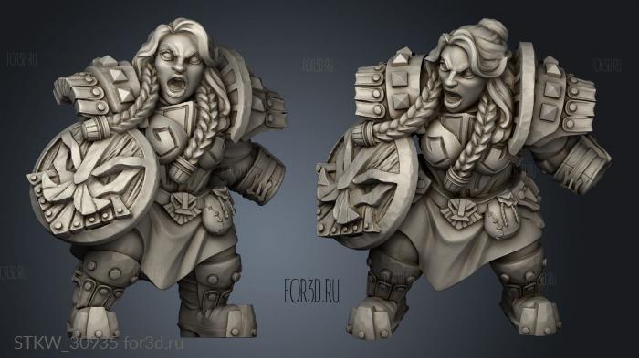 Dwarven Dwarf Defender Female stl model for CNC