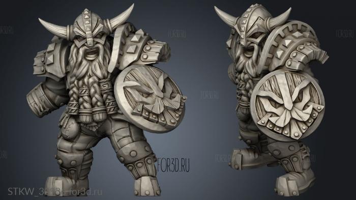 Dwarven Dwarf Defender Male stl model for CNC