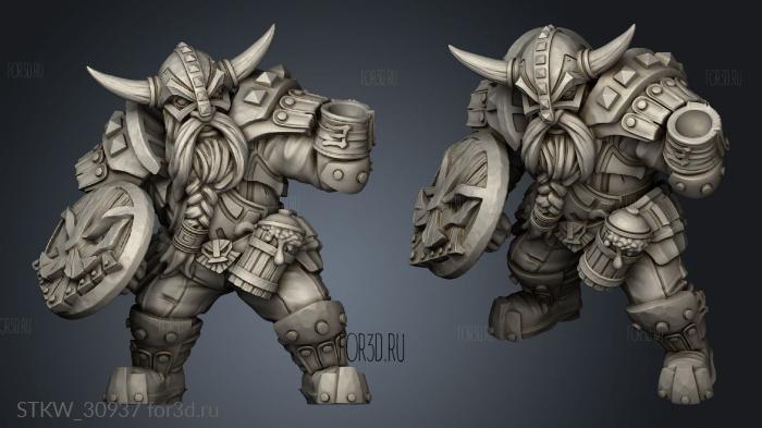 Dwarven Dwarf Defender Male stl model for CNC