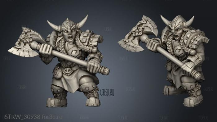 Dwarven Dwarves Weapon ist Axe stl model for CNC