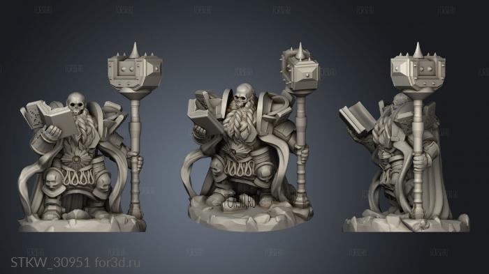 Dwarven Lich Skull stl model for CNC