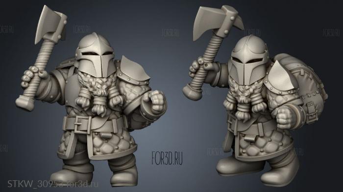 Dwarven Light Infantry stl model for CNC