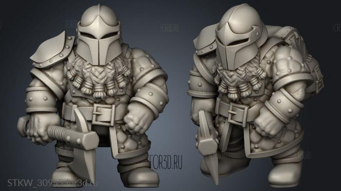 Dwarven Light Infantry stl model for CNC